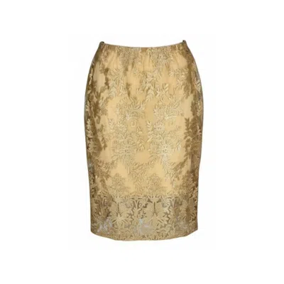 Lindsay Nicholas New York Women's Lace Skirt In Gold In Gold