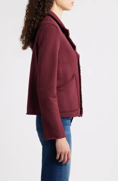 Frank & Eileen Mini Belfast Crop Knit Peacoat In Purple