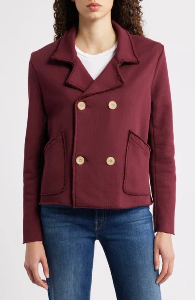 Frank & Eileen Mini Belfast Crop Knit Peacoat In Purple