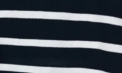 Mango Teen Stripe V-neck Cotton Blend Sweater In Blue