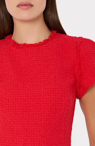 Milly Samara Bouclé Fit & Flare Minidress In Red