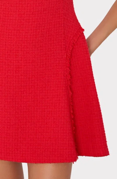 Milly Samara Bouclé Fit & Flare Minidress In Red