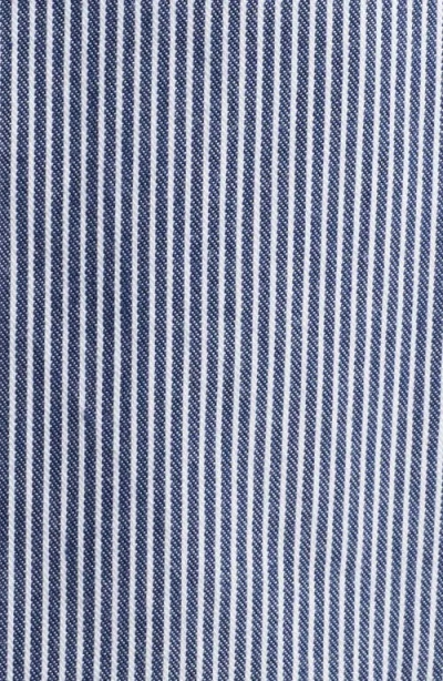 Service Works Hickory 2.0 Engineer Stripe Organic Cotton Button-up Chore Coat In Blue