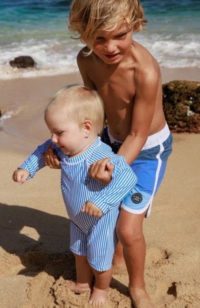 Feather 4 Arrow Kids' Cali Long Sleeve Upf 50+ One-piece Rashguard Swimsuit In Blue