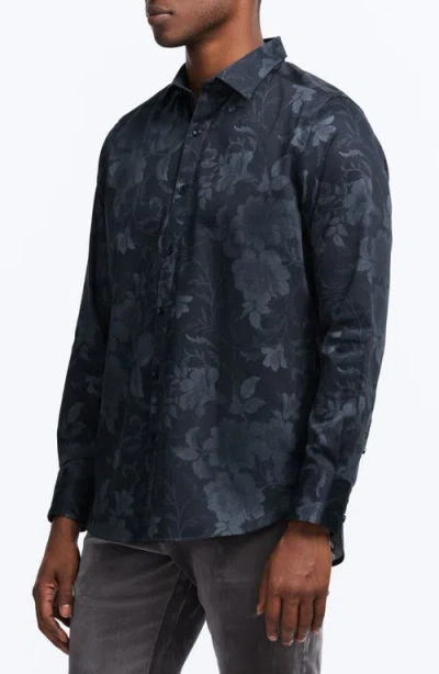 Robert Graham Barnsworth Floral Cotton Button-up Shirt In Blue