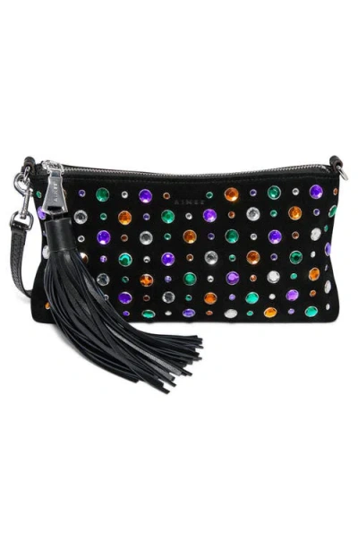 Aimee Onyx Hour Novelty Zip Clutch In Black