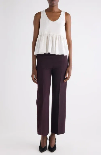 Chloé Dot Silk Jacquard Sleeveless Peplum Blouse In White