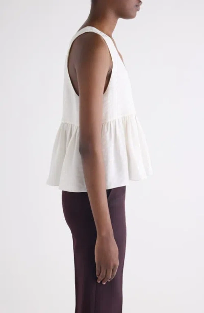 Chloé Dot Silk Jacquard Sleeveless Peplum Blouse In White