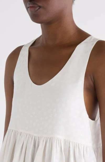 Chloé Dot Silk Jacquard Sleeveless Peplum Blouse In White