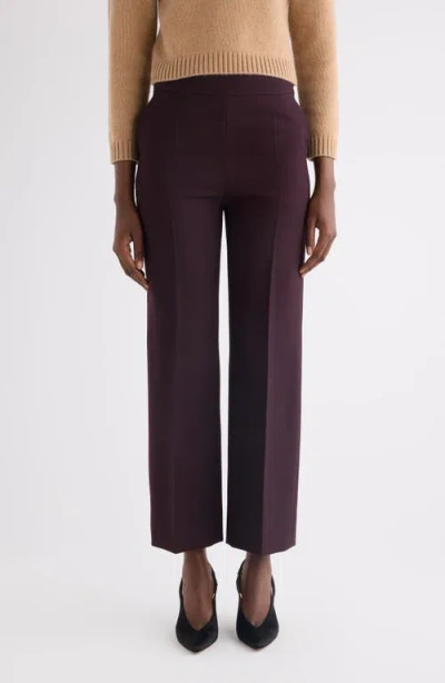 Chloé Straight Leg Wool Crepe Trousers In Purple