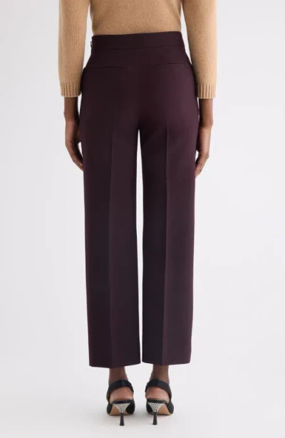 Chloé Straight Leg Wool Crepe Trousers In Purple