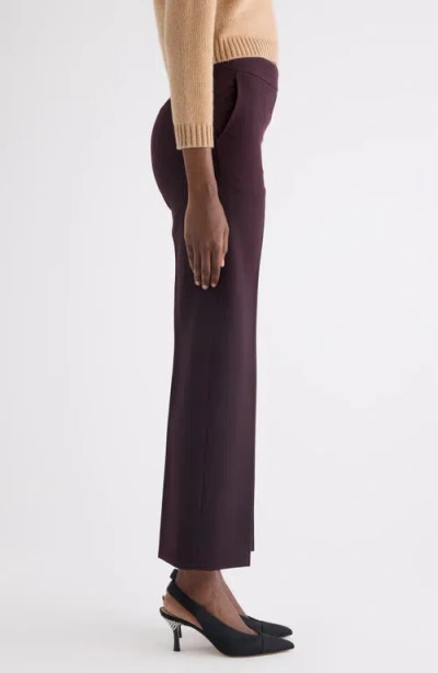 Chloé Straight Leg Wool Crepe Trousers In Purple