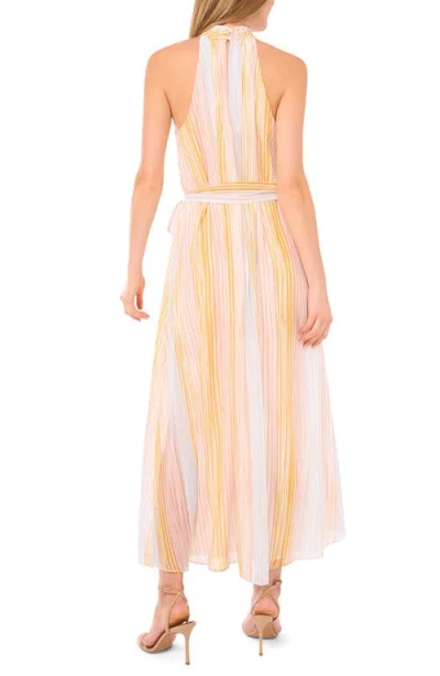 Vince Camuto Belted Halter Neck Maxi Dress In Multi