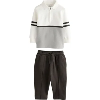 Next Kids' Colorblock Cotton Polo & Piped Joggers Set In Multi