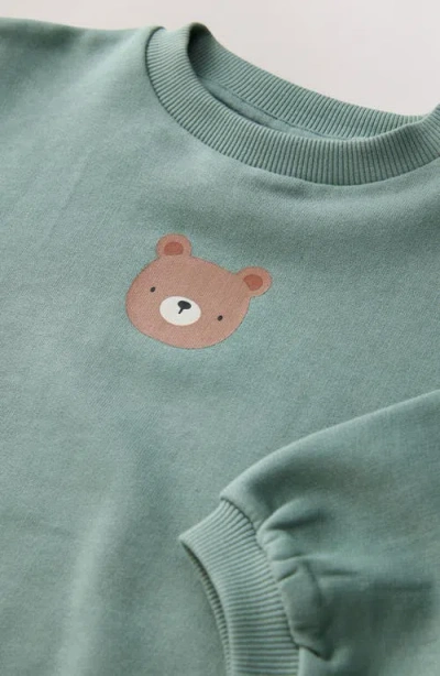 Next Kids' Bear Graphic Sweatshirt & Check Sweatpants Set In Multi
