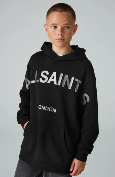 Smallsaints By Allsaints Kids' Biggie Oversize Cotton Graphic Hoodie In Black