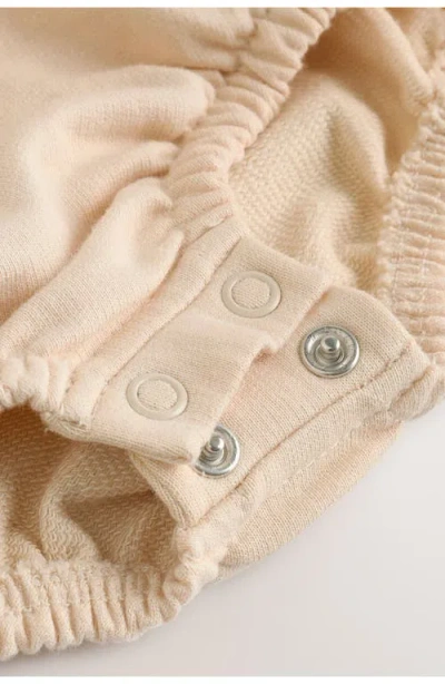 Next Check Cotton Sweatshirt Bodysuit & Overalls Set In Brown