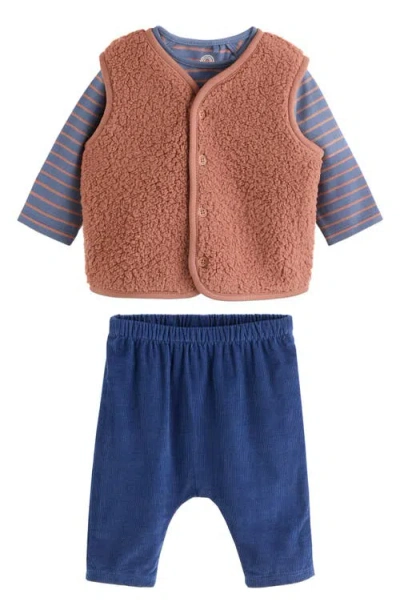 Next Long Sleeve T-shirt, Teddy Vest & Pants Set In Multi
