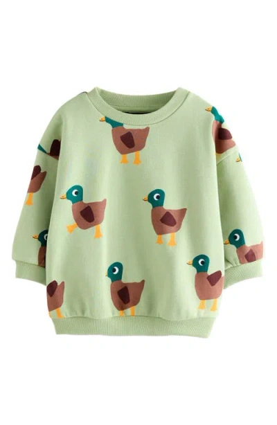 Next Kids' Duck Print Crewneck Sweatshirt In Green
