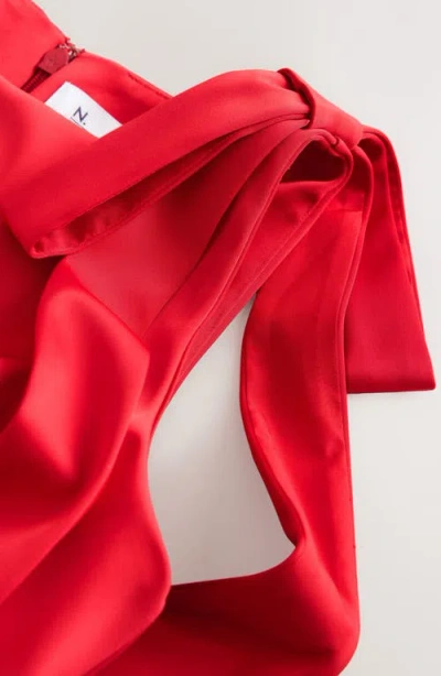 Next Satin Tie Detail Minidress In Red