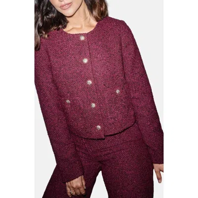 Friends Like These Boucle Crop Jacket In Purple