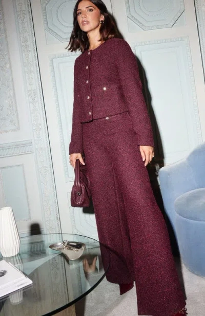 Friends Like These Boucle Crop Jacket In Purple