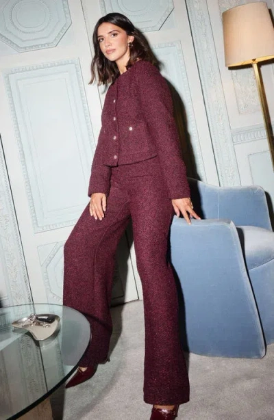 Friends Like These Boucle Crop Jacket In Purple