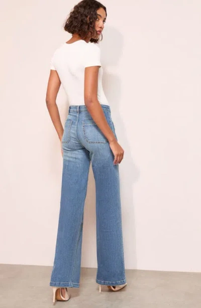 Friends Like These Pintuck Patch Pocket Wide Leg Jeans In Blue