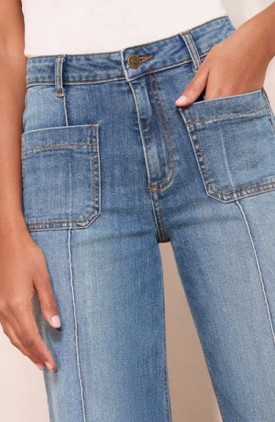 Friends Like These Pintuck Patch Pocket Wide Leg Jeans In Blue