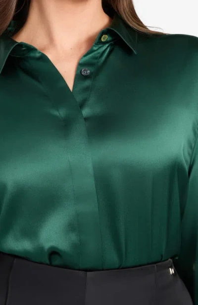Marciano Elisa Silk Button-up Shirt In Green