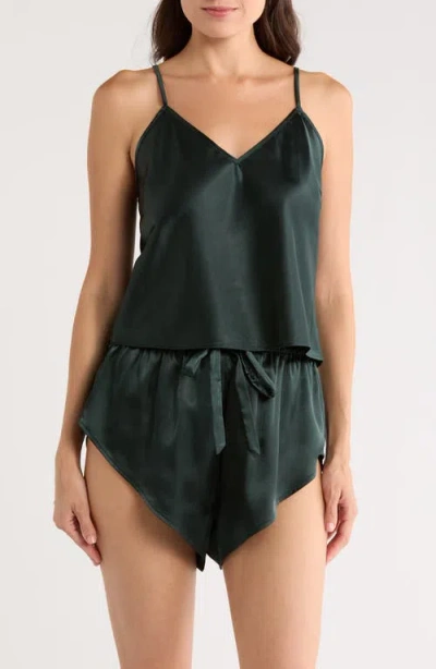 Kilo Brava Satin Short Pajamas In Green