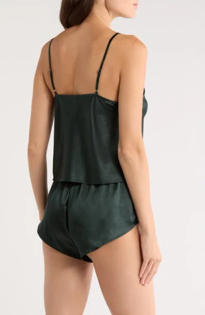 Kilo Brava Satin Short Pajamas In Green