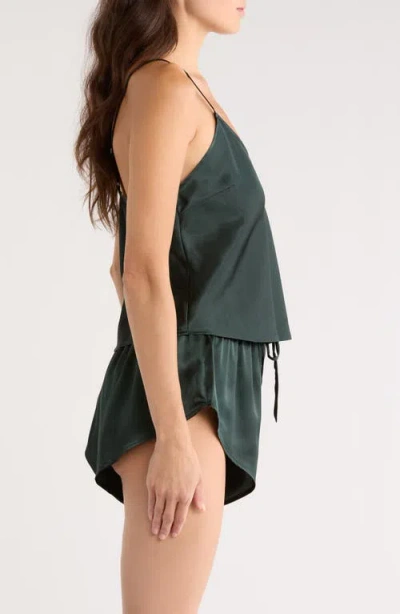 Kilo Brava Satin Short Pajamas In Green