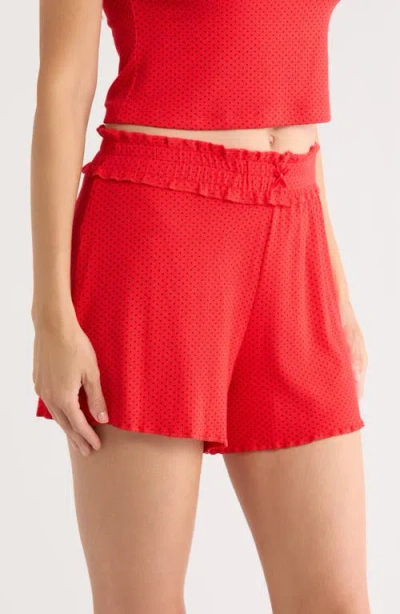 Kilo Brava Print Pajama Shorts In Red