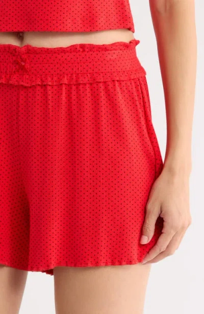 Kilo Brava Print Pajama Shorts In Red