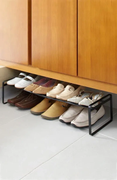 Yamazaki Stackable Expandable Steel Shoe Rack In Black