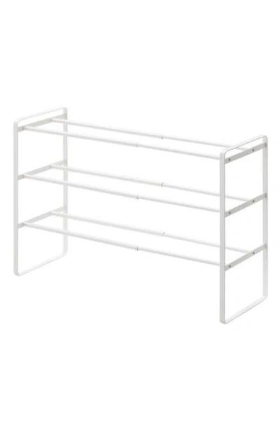 Yamazaki 3-tier Expandable Shoe Rack In White