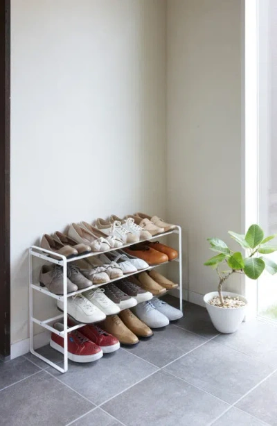 Yamazaki 3-tier Expandable Shoe Rack In White