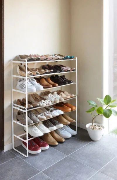Yamazaki 3-tier Expandable Shoe Rack In White