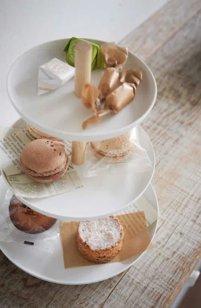 Yamazaki Home Tosca 3-tier Dessert Stand In White