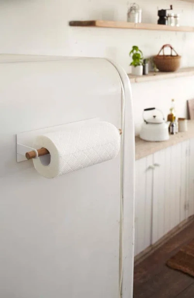 Yamazaki Magnetic Kitchen Towel Hanger In White