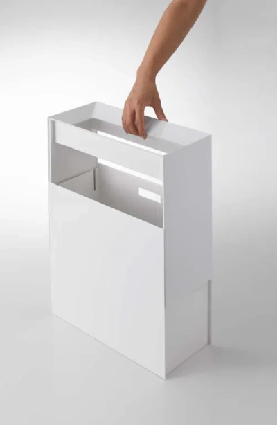 Yamazaki Wide Trash Can In White