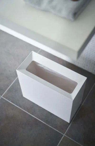 Yamazaki Wide Trash Can In White