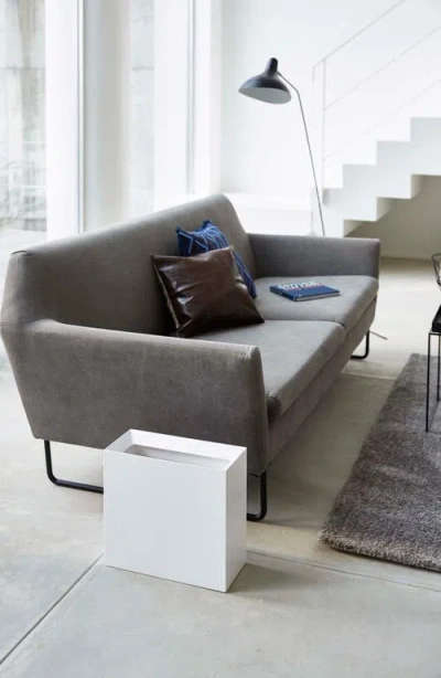 Yamazaki Wide Trash Can In White