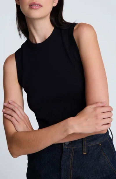 Kenneth Cole Crewneck Cotton Tank Top In Black