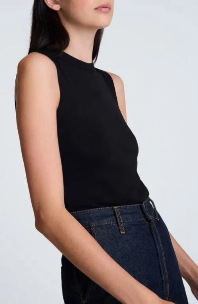 Kenneth Cole Crewneck Cotton Tank Top In Black