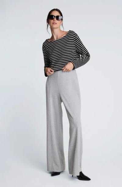 Kenneth Cole Hollywood Waist Pull-on Wide Leg Pants In Gray