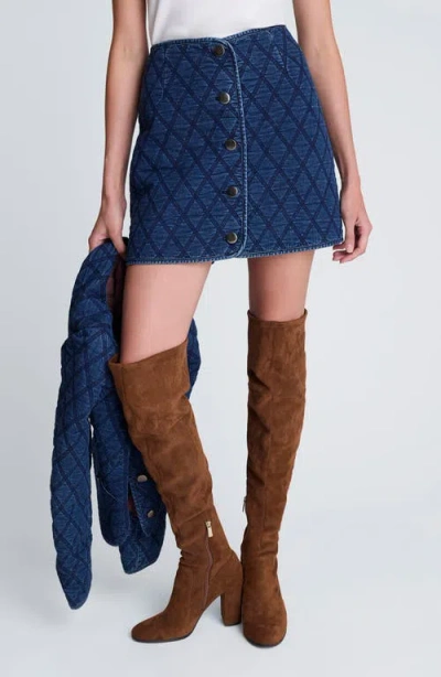 Kenneth Cole Quilted Miniskirt In Blue
