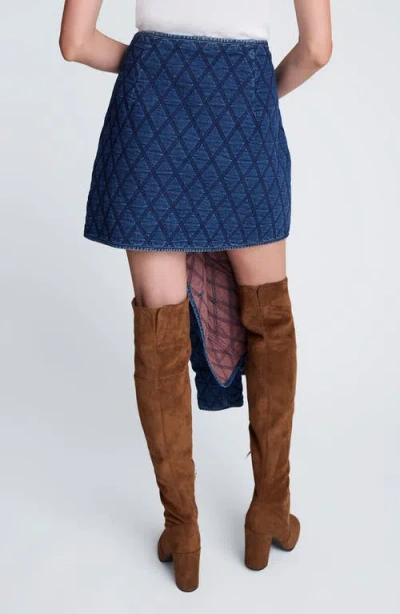 Kenneth Cole Quilted Miniskirt In Blue