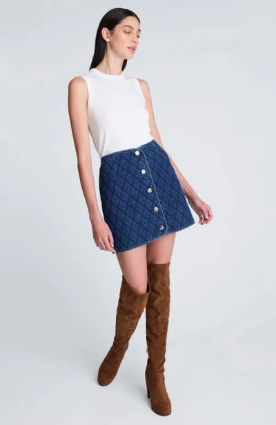 Kenneth Cole Quilted Miniskirt In Blue